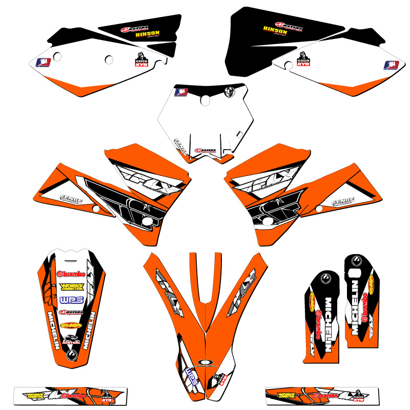 2005-2006 SX 13 FLY Orange Senge Graphics Kit Compatible with KTM - Picture 5 of 10