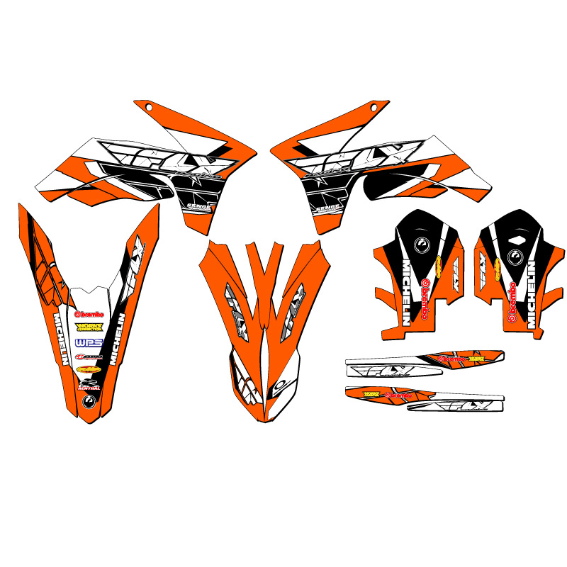 2011-2012 SX 13 FLY Orange Senge Graphics Kit Compatible with KTM - Picture 2 of 10