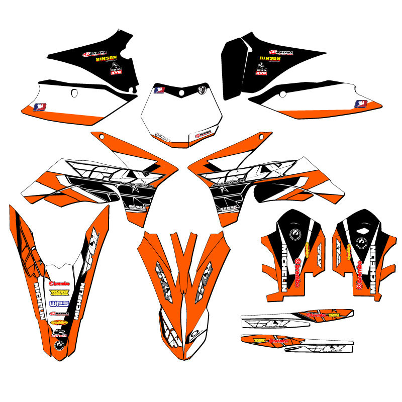 2011-2012 SX 13 FLY Orange Senge Graphics Kit Compatible with KTM - Picture 5 of 10