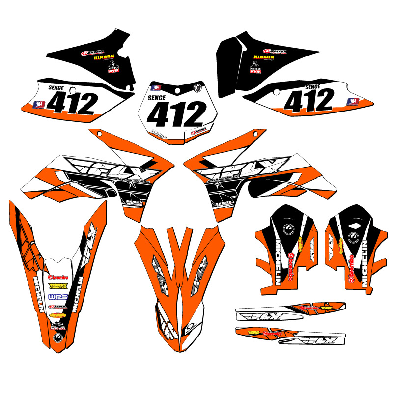 2011-2012 SX 13 FLY Orange Senge Graphics Kit Compatible with KTM - Picture 8 of 10