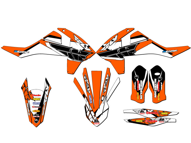 2016.5-2018 250 ONLY SX 13 FLY kit de gráficos Orange Senge compatible con KTM - Imagen 2 de 10