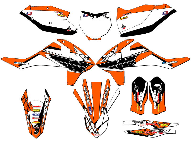 2016.5-2018 250 ONLY SX 13 FLY kit de gráficos Orange Senge compatible con KTM - Imagen 5 de 10