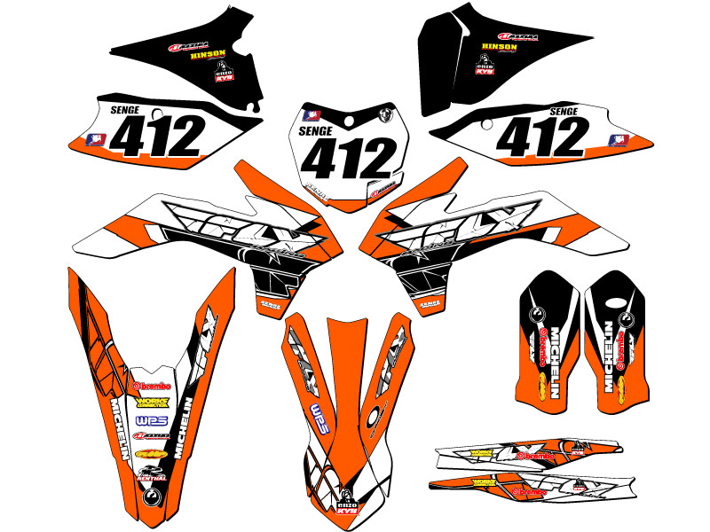 2015-2016 XC 13 FLY Orange Senge Graphics Kit Compatible with KTM - Picture 8 of 10