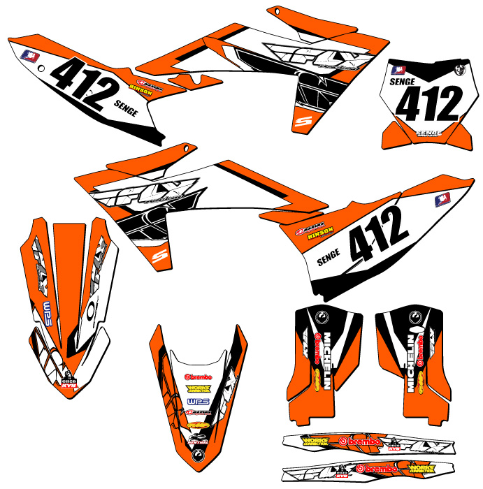 Kit Gráficos 2023-2024 XC 13 FLY Naranja Senge Compatible con KTM - Imagen 8 de 10