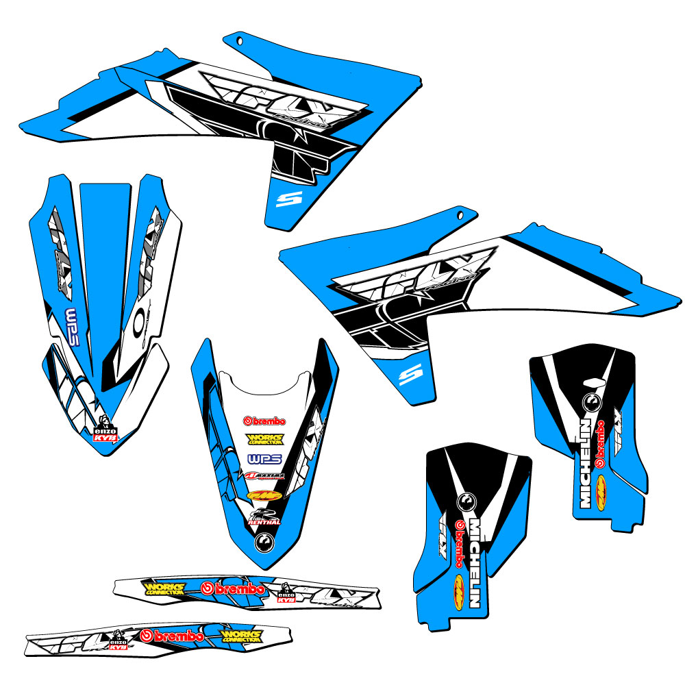 2023-2024 XC 13 FLY Sky Blue Senge Graphics Kit Compatible with KTM - Picture 2 of 10