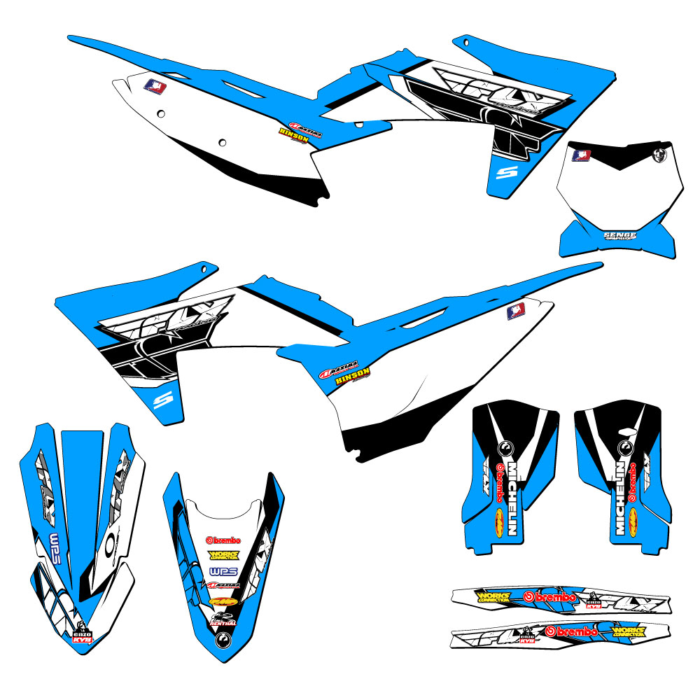 2023-2024 XC 13 FLY Sky Blue Senge Graphics Kit Compatible with KTM - Picture 5 of 10