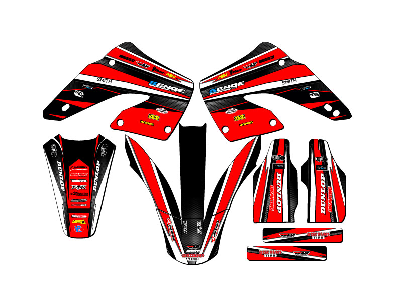 2000-2001 CR 125 R VIGOR Red Senge Graphics Kit Compatible with Honda - Picture 2 of 10