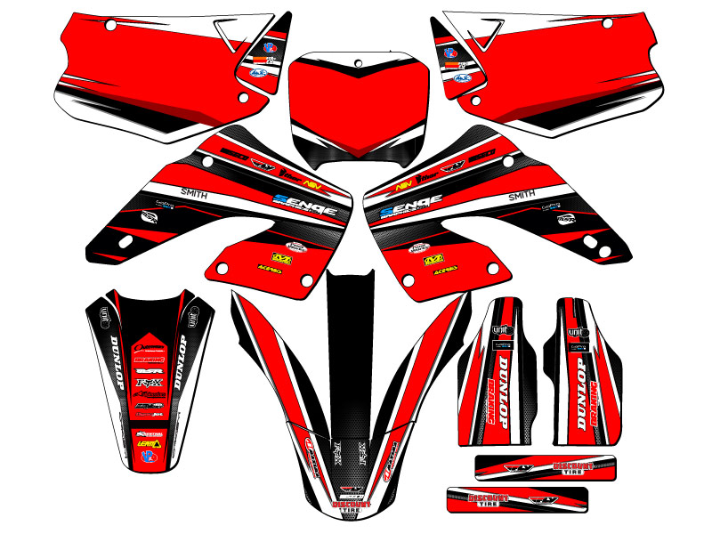 2000-2001 CR 125 R VIGOR Red Senge Graphics Kit Compatible with Honda - Picture 5 of 10