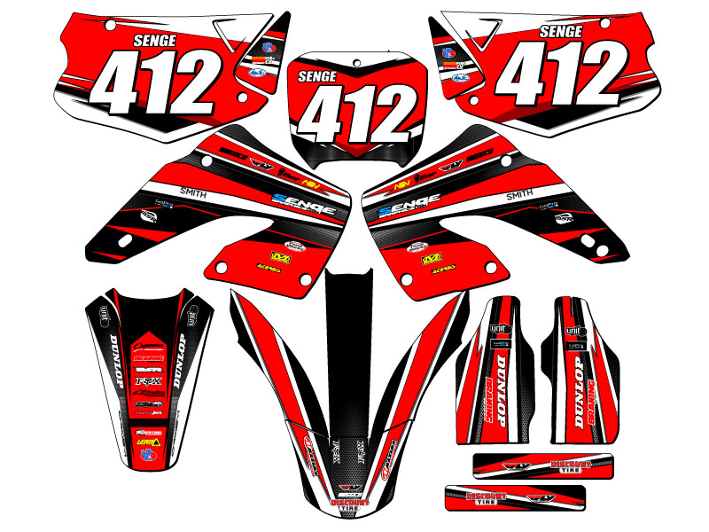 2000-2001 CR 125 R VIGOR Red Senge Graphics Kit Compatible with Honda - Picture 8 of 10