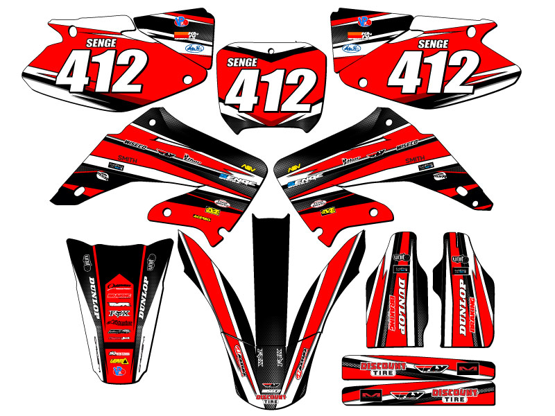 2002-2003 CR 125 R VIGOR Red Senge Graphics Kit Compatible with Honda - Bild 8 von 10