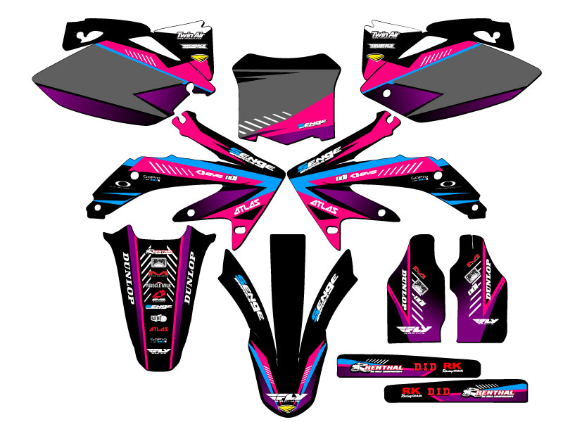 2008 CRF 450 R SURGE Pink Senge Graphics Kit Compatible with Honda - Picture 5 of 10