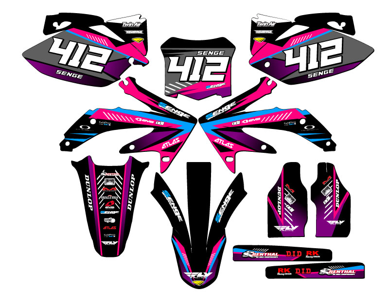 2008 CRF 450 R SURGE Pink Senge Graphics Kit Compatible with Honda - Picture 8 of 10