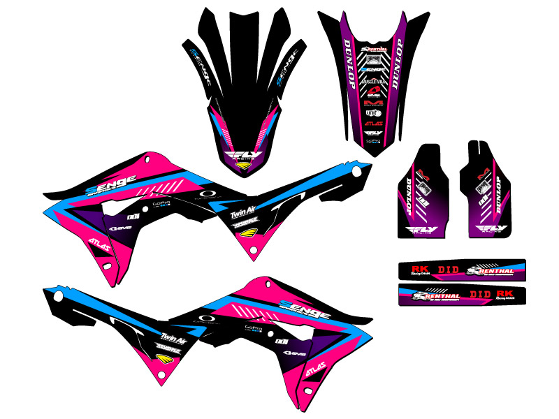 2017-2018 CRF 450 R SURGE Pink Senge Graphics Kit Compatible with Honda - Foto 2 di 10