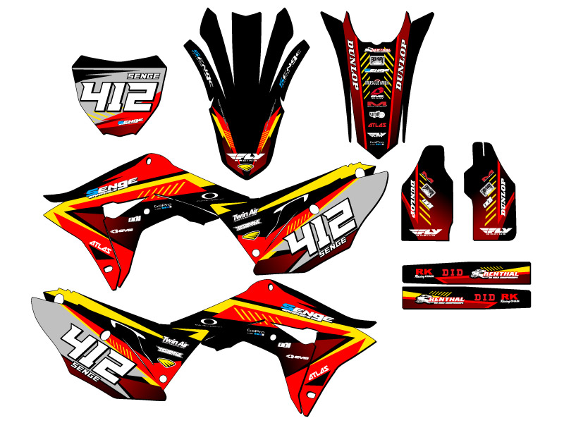 2017-2018 CRF 450 R SURGE Red Senge Graphics Kit Compatible with Honda - Picture 8 of 10