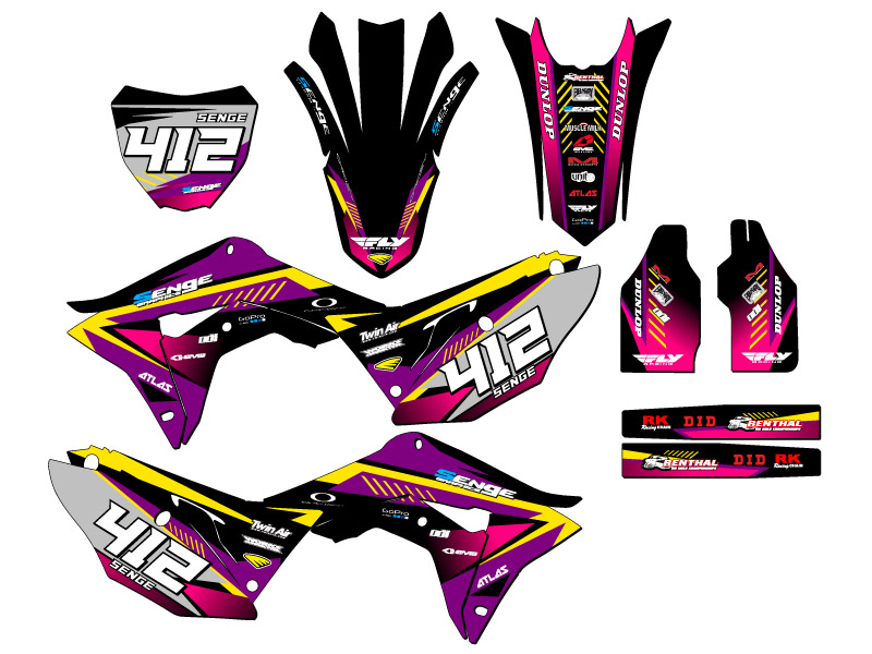 2017-2018 CRF 450 R SURGE Purple Senge Graphics Kit Compatible with Honda - Picture 8 of 10