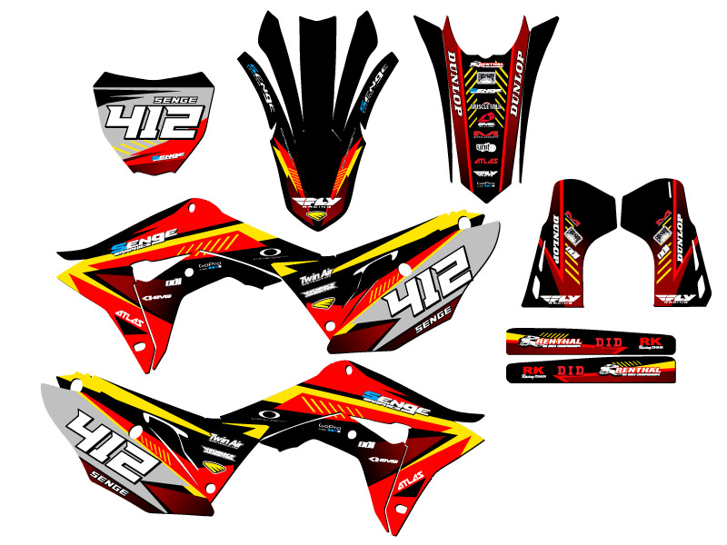 2019-2020 CRF 450 R SURGE Red Senge Graphics Kit Compatible with Honda - Picture 8 of 10