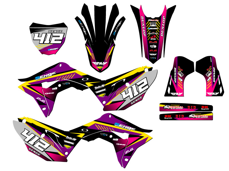 2019-2020 CRF 450 R SURGE Purple Senge Graphics Kit Compatible with Honda - Bild 8 von 10