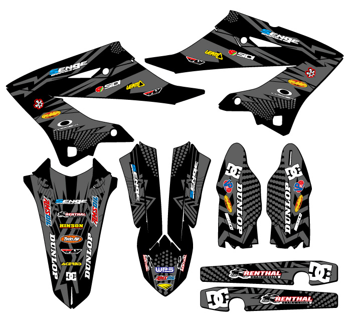 2023-2025 YZ 250X MAYHEM Black Senge Graphics Kit Compatible with Yamaha - Picture 2 of 10