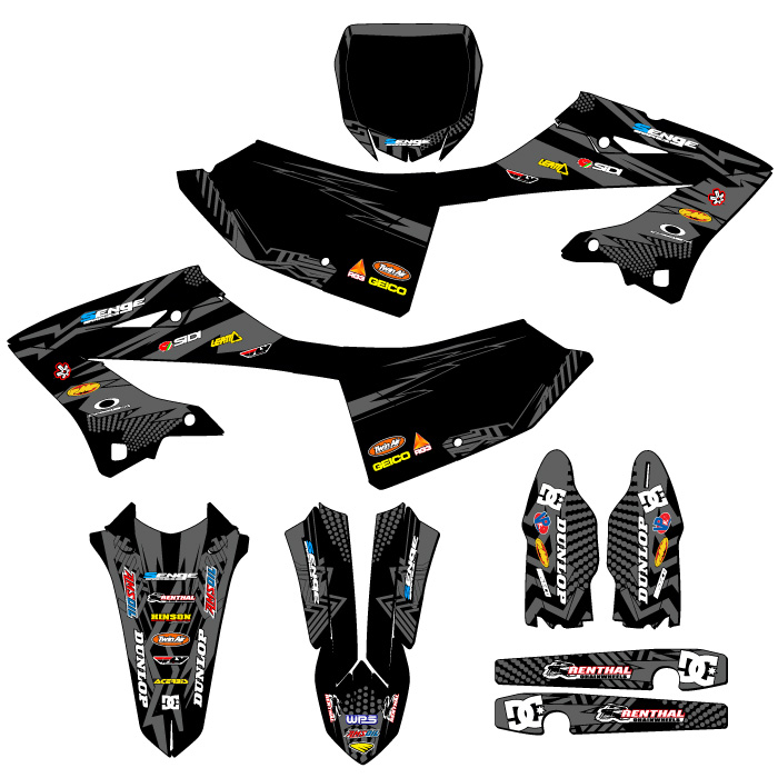 2023-2025 YZ 250X MAYHEM Black Senge Graphics Kit Compatible with Yamaha - Picture 5 of 10