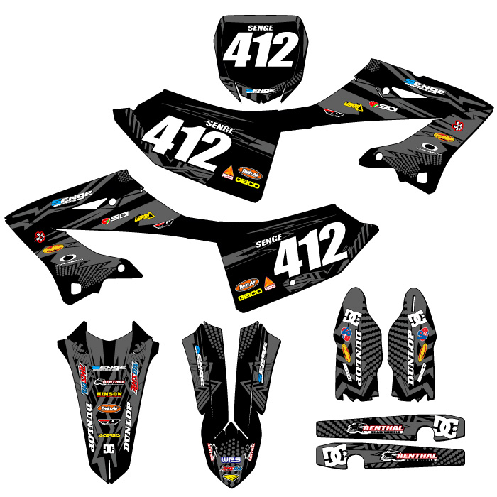 2023-2025 YZ 250X MAYHEM Black Senge Graphics Kit Compatible with Yamaha - Picture 8 of 10