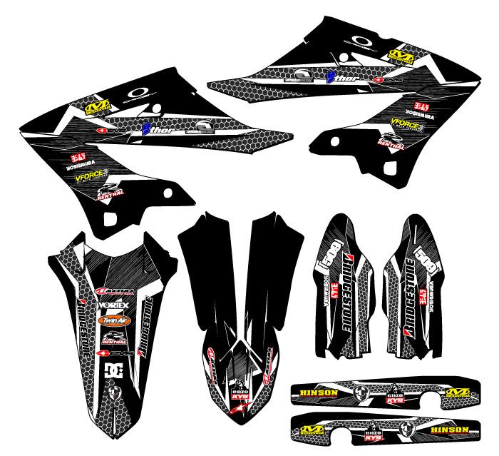 2023 YZ 250X PODIUM Black Senge Graphics Kit Compatible with Yamaha - Picture 2 of 10
