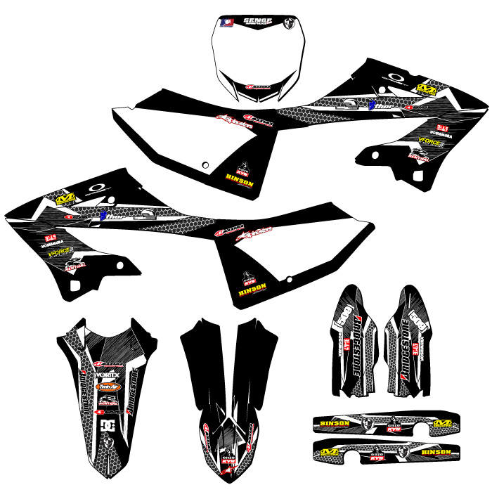 2023 YZ 250X PODIUM Black Senge Graphics Kit Compatible with Yamaha - Picture 5 of 10