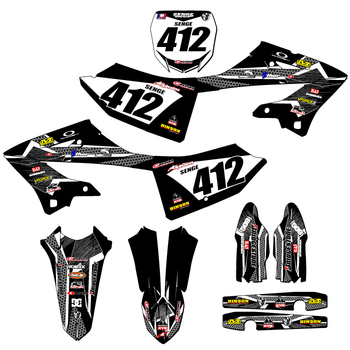 2023 YZ 250X PODIUM Black Senge Graphics Kit Compatible with Yamaha - Picture 8 of 10