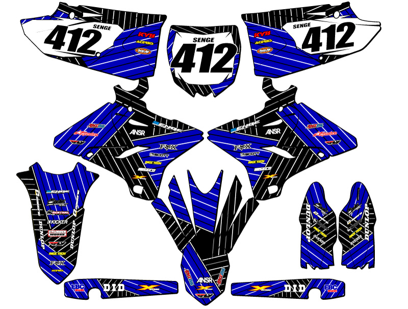 Kit de gráficos YZ 250X RACE SERIES 2016-2021 Blue Senge compatible con Yamaha - Imagen 8 de 10