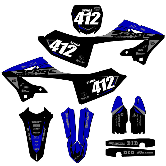 2023 YZ 250X BINARY Blue Senge Graphics Kit Compatible with Yamaha - Picture 8 of 10