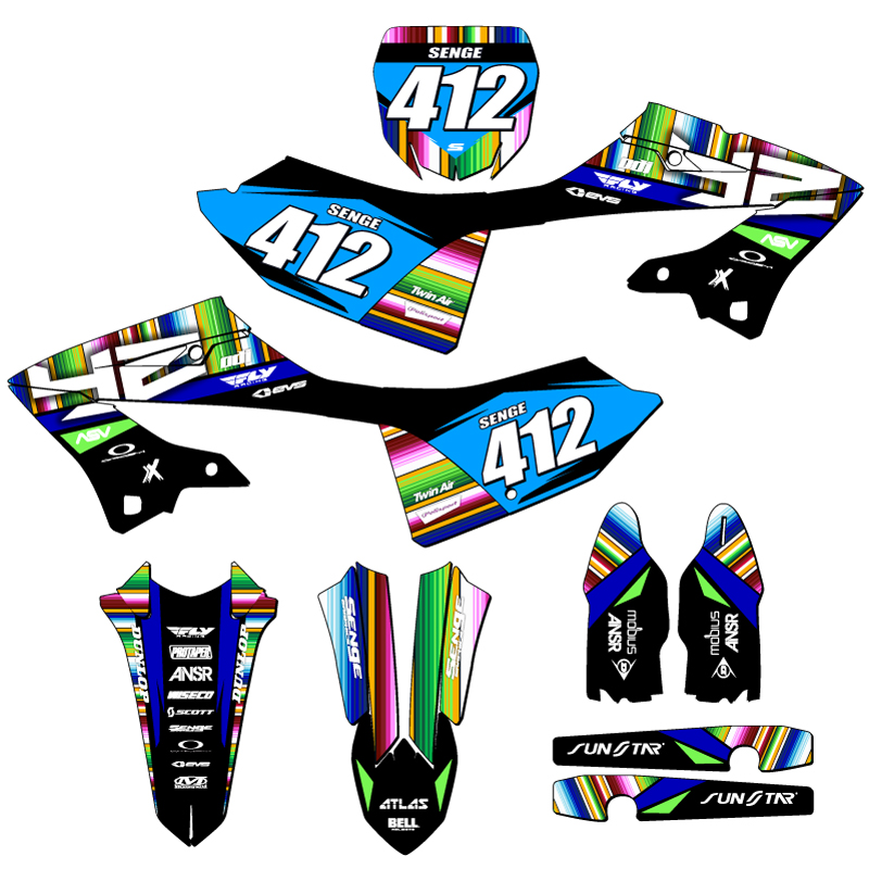 2023 YZ 250X SERAPE Black Senge Graphics Kit Compatible with Yamaha - Picture 8 of 10