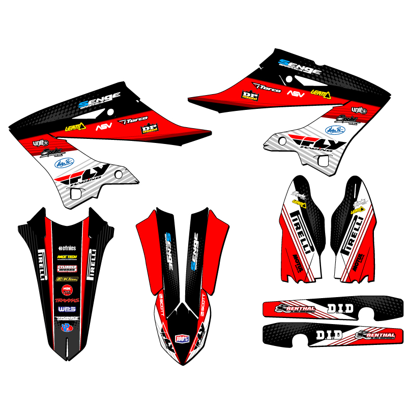 2023-2025 YZ 125X RICOCHET Black Senge Graphics Kit Compatible with Yamaha - Picture 2 of 10