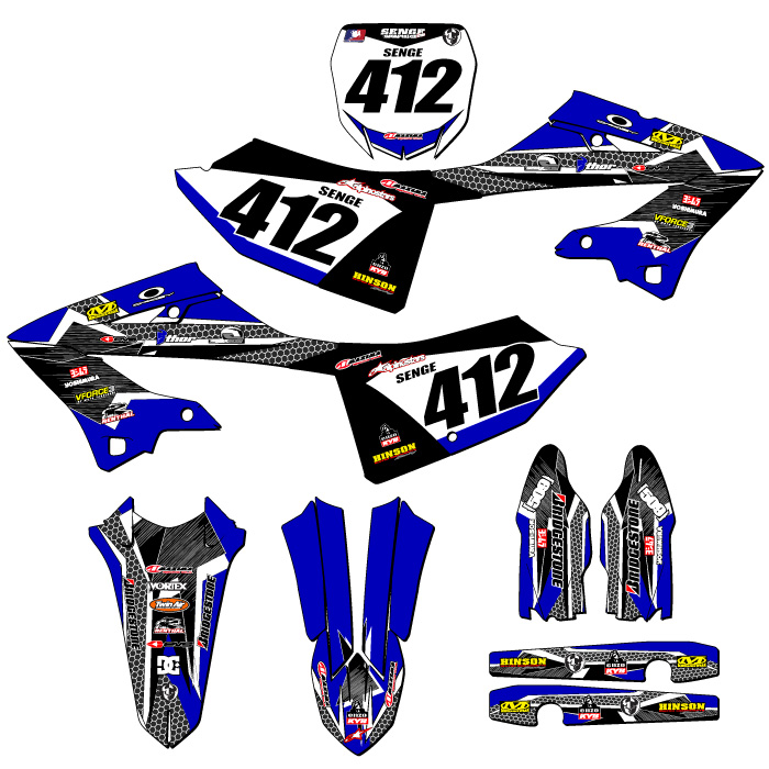 2023 YZ 125X PODIUM Blue Senge Graphics Kit Compatible with Yamaha - Picture 8 of 10