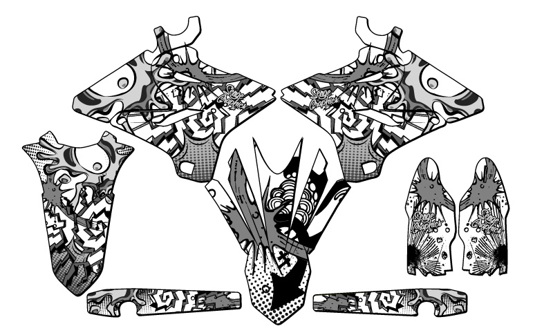 2022 YZ 125X ZANY White Senge Graphics Kit Compatible with Yamaha - Picture 2 of 10