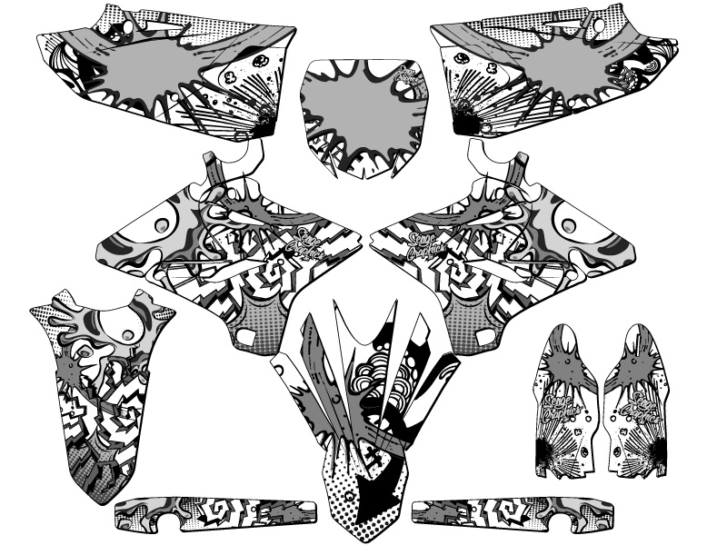 2022 YZ 125X ZANY White Senge Graphics Kit Compatible with Yamaha - Picture 5 of 10