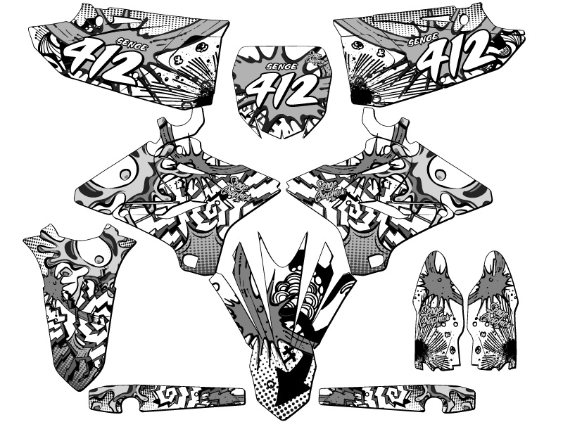 2022 YZ 125X ZANY White Senge Graphics Kit Compatible with Yamaha - Picture 8 of 10