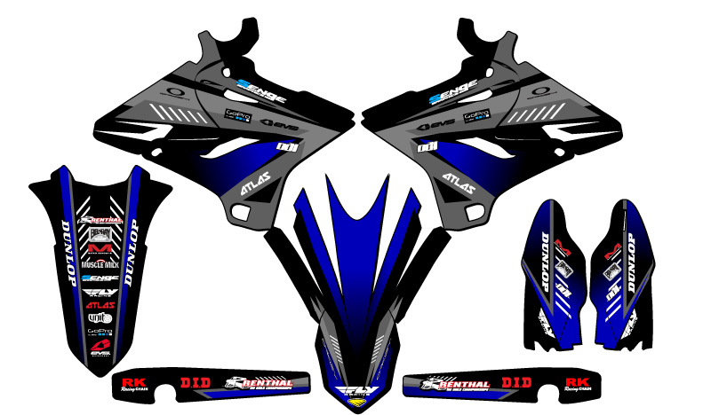 2022 YZ 125X SURGE Black Senge Graphics Kit Compatible with Yamaha - Picture 2 of 10