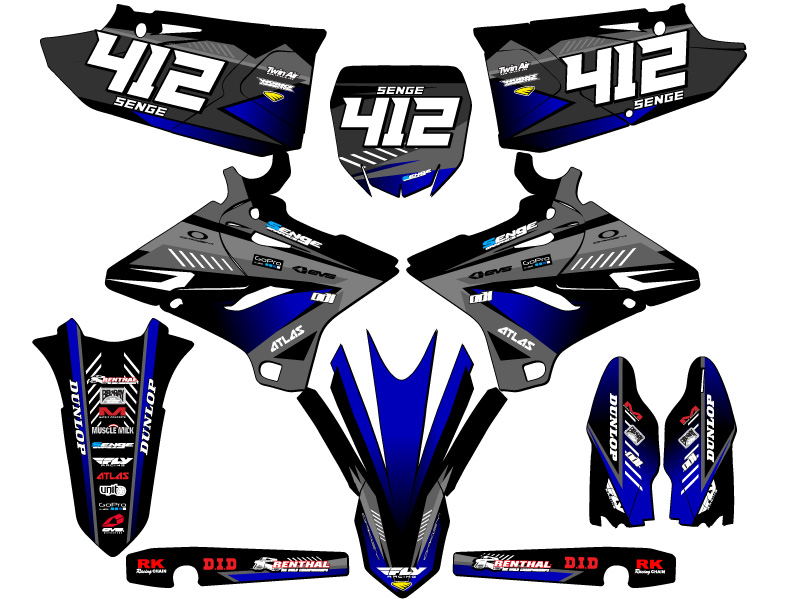 2022 YZ 125X SURGE Black Senge Graphics Kit Compatible with Yamaha - Picture 8 of 10