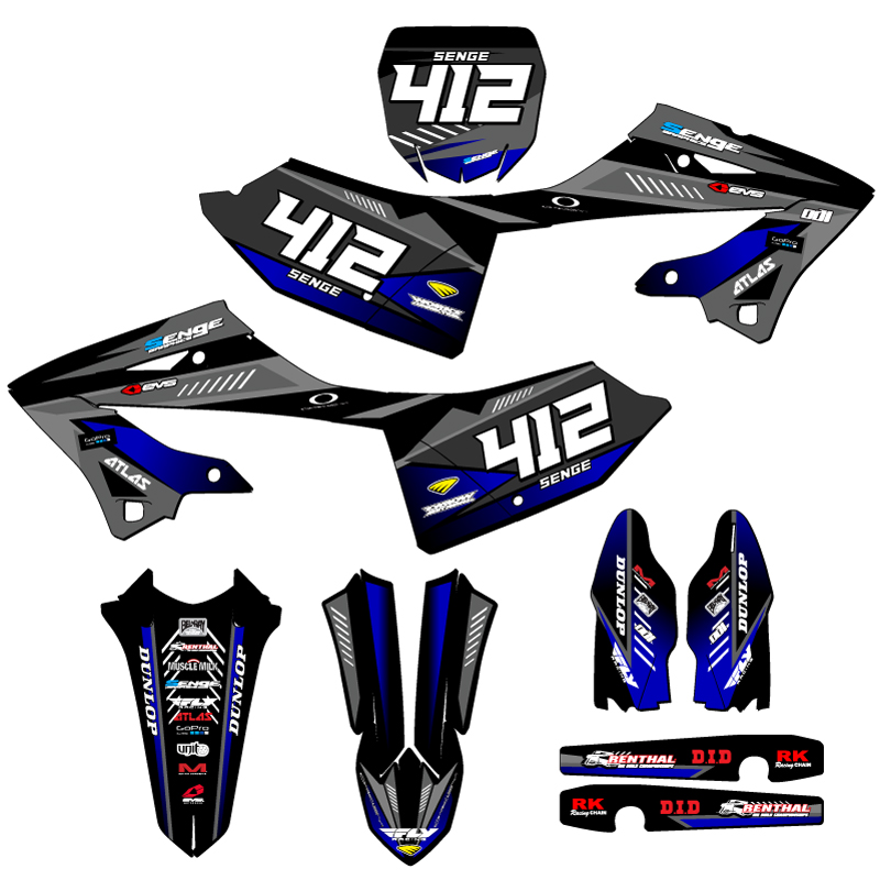 2023-2025 YZ 125X SURGE Black Senge Graphics Kit Compatible with Yamaha - Picture 8 of 10