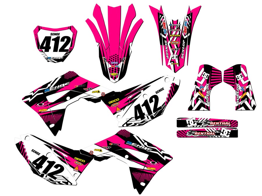 Kit de gráficos Senge Pink Senge 2019-2021 CRF 250 RX Mayhem compatible con Honda - Imagen 8 de 10