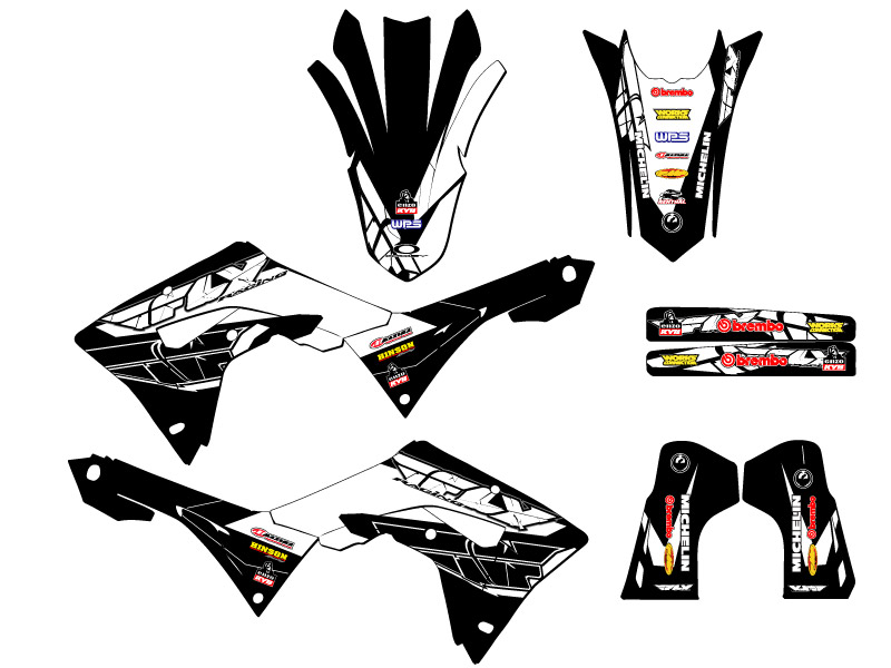 2019-2021 CRF 250 RX 13 FLY Black Senge Graphics Kit Compatible with Honda - Picture 2 of 10