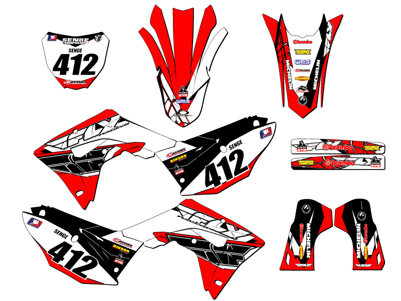 2019-2021 CRF 250 RX 13 FLY Red Senge Graphics Kit Compatible with Honda - Picture 8 of 10