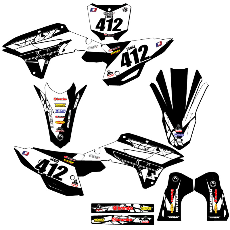2022-2024 CRF 250 RX 13 FLY Black Senge Graphics Kit Compatible with Honda - Picture 8 of 10