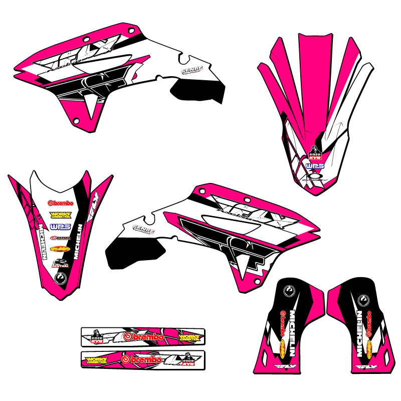 2022-2024 CRF 250 RX 13 FLY Pink Senge Graphics Kit Compatible with Honda - Picture 2 of 10
