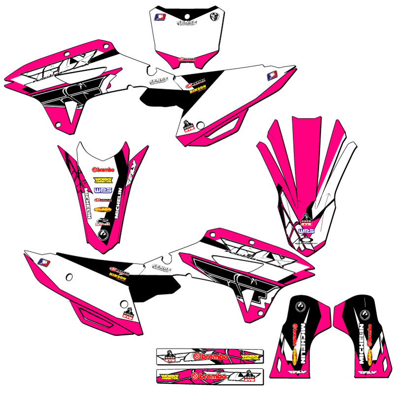 2022-2024 CRF 250 RX 13 FLY Pink Senge Graphics Kit Compatible with Honda - Picture 5 of 10