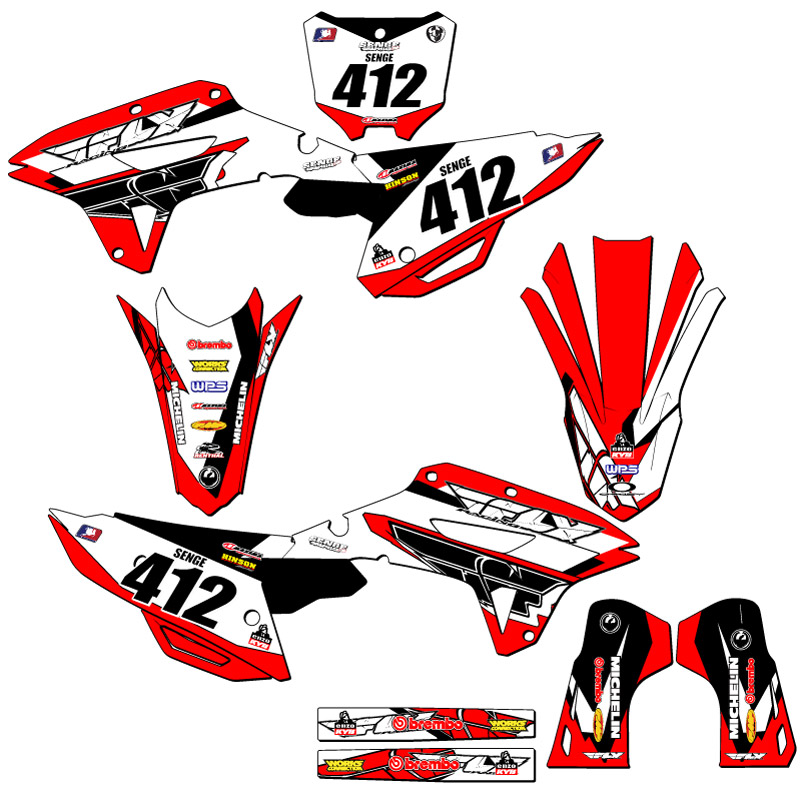 2022-2024 CRF 250 RX 13 FLY Red Senge Graphics Kit Compatible with Honda - Picture 8 of 10