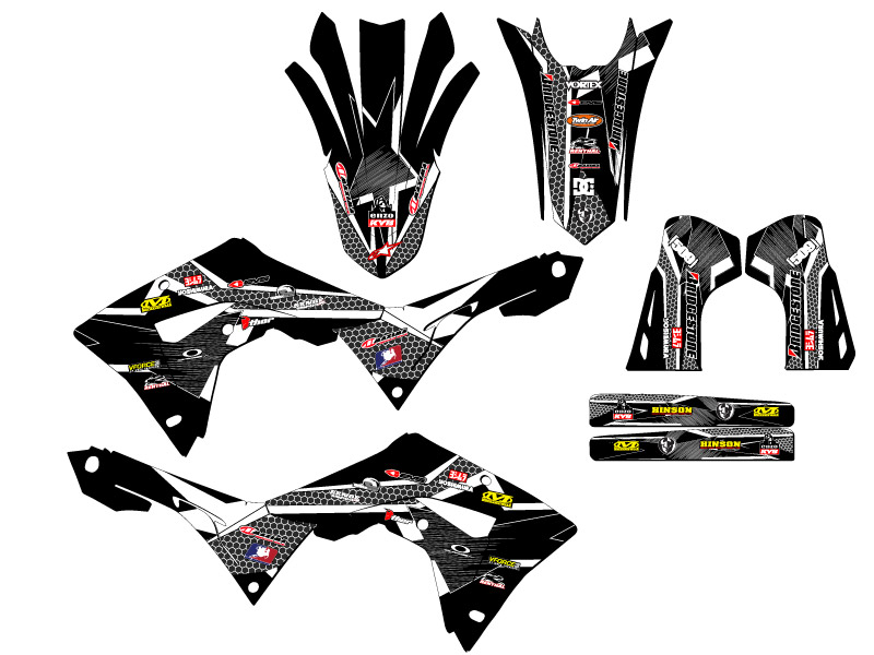 2019-2021 CRF 250 RX PODIUM Black Senge Graphics Kit Compatible with Honda - Picture 2 of 10