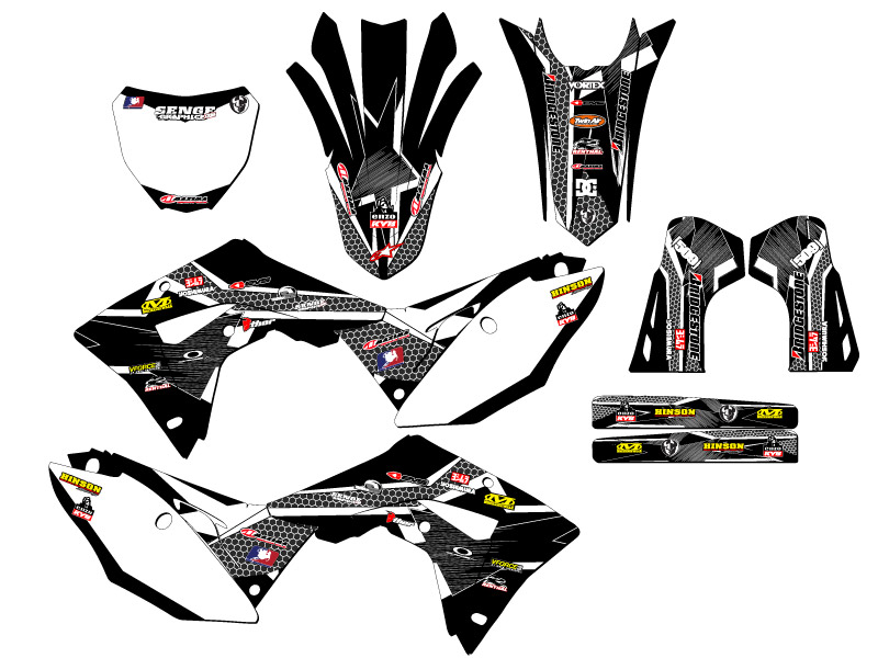 2019-2021 CRF 250 RX PODIUM Black Senge Graphics Kit Compatible with Honda - Picture 5 of 10