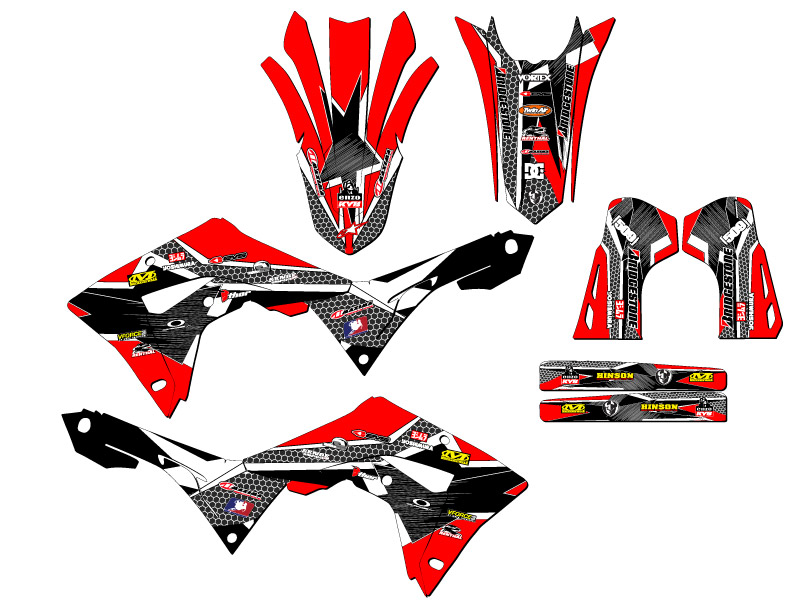 2019-2021 CRF 250 RX PODIUM Red Senge Graphics Kit Compatible with Honda - Picture 2 of 10