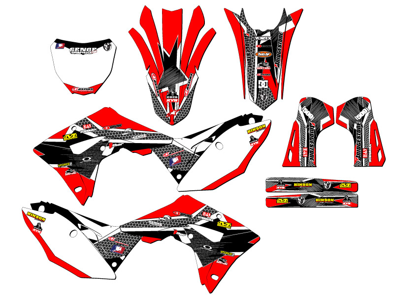2019-2021 CRF 250 RX PODIUM Red Senge Graphics Kit Compatible with Honda - Picture 5 of 10