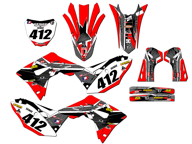 2019-2021 CRF 250 RX PODIUM Red Senge Graphics Kit Compatible with Honda - Picture 8 of 10